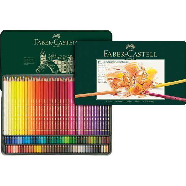 أقلام تلوين للفنانين بوليكروموس علبة  120 فابير كاستل  FABER CASTELL Polychromos Artists Color Pencils Tin of 120