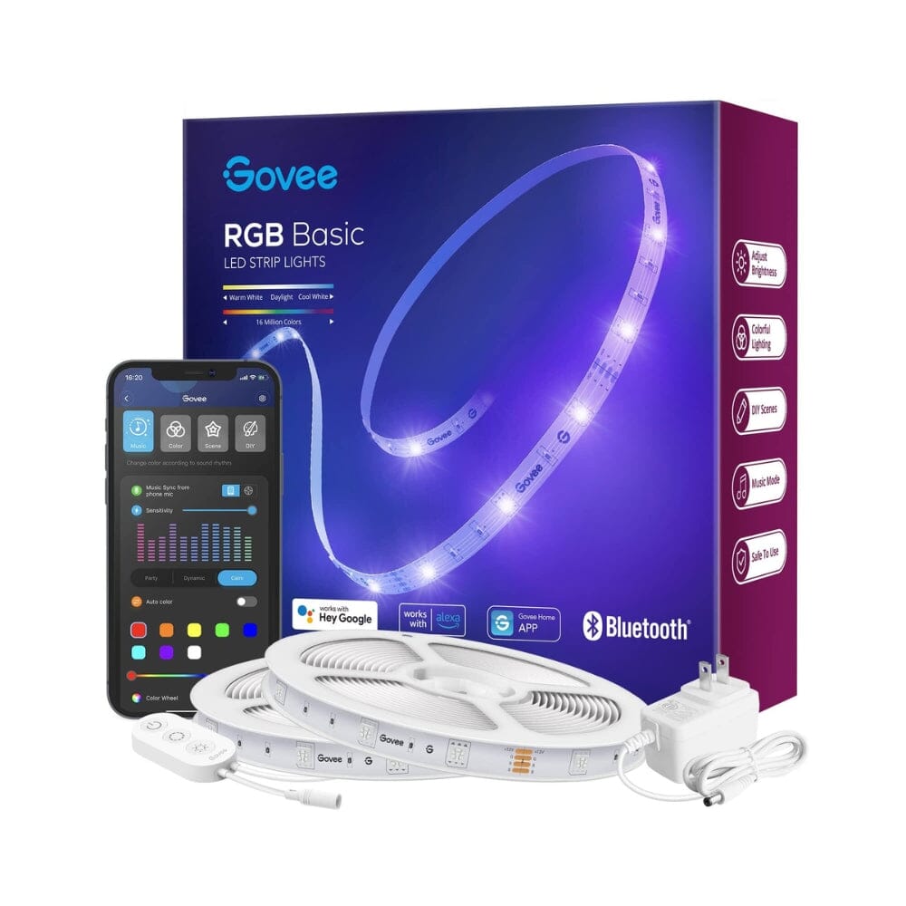 Govee Smart WiFi LED Strip Lights, 50ft RGB Led Strip Lighting Work with  Alexa and Google Assistant, Color Changing Light Strip, Music Sync, LED