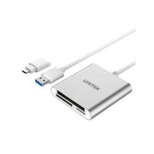 موصل يو اس بي 3 منافذ وقارئ كروت الذاكرة UNITEK USB 3 Port Memory Card Reader