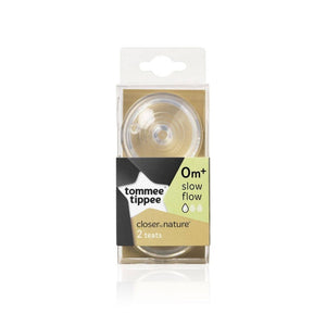 حلمة رضاعة بطيئة التدفق تومي تيبي  Tommee Tippee Closer Nature Slow Flow Nipples 2 Pack 0m+