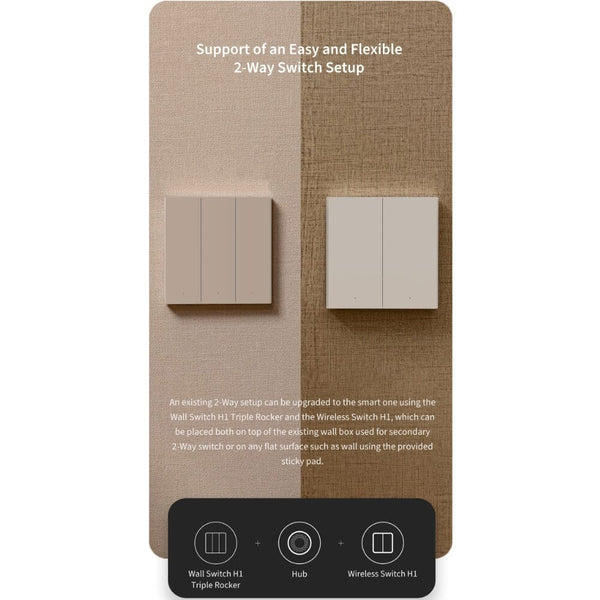 سويج جداري ذكي اكارا Aqara Wall Switch H1 (No Neutral. Triple rocker)