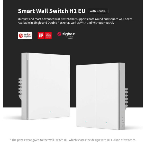 سويج جداري ذكي اكارا Aqara Smart Wall Switch (With Neutral, Double Rocker)