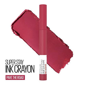 Maybelline New York Maybelline Super Stay Ink Crayon Matte Longwear Lipstick Makeup, Pav The Road, 0.04 OUNCE, 130 Pave the Road, 0.04 ouctions (Pack of 2)