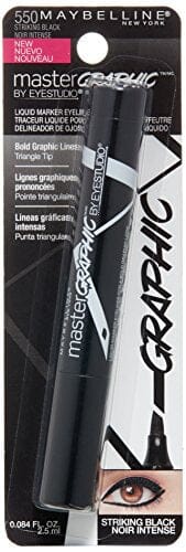 Maybelline New York Eye Studio Master Graphic Liquid Eyeliner, Striking Black, 0.084 Fluid Ounce