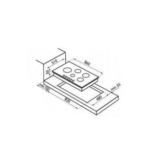 Ardesia Table Gas Hobs Black