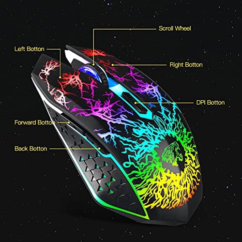 ماوس ألعاب لاسلكي Vegcoo Wireless Gaming Mouse Rechargeable Gaming Mo Orisdi 2553