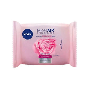 مناديل رطبة بماء الورد نيفيا لجميع انواع البشرة Nivea Face Micellair Rose Water
