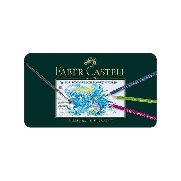 أقلام ألوان مائية من ألبريشت دورر للفنانين علبة 120 فايبر كاسيل FABER CASTELL Albrecht Dürer Artists Watercolor Pencils Tin of 120