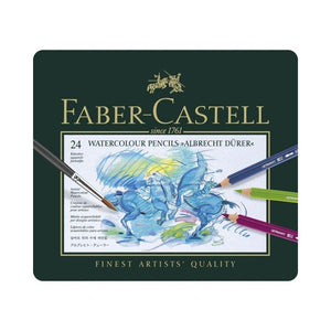 أقلام ألوان مائية من ألبريشت دورر للفنانين  علبة 24 فابير كاستل FABER CASTELL Albrecht Dürer Artists Watercolor Pencils - Tin of 24