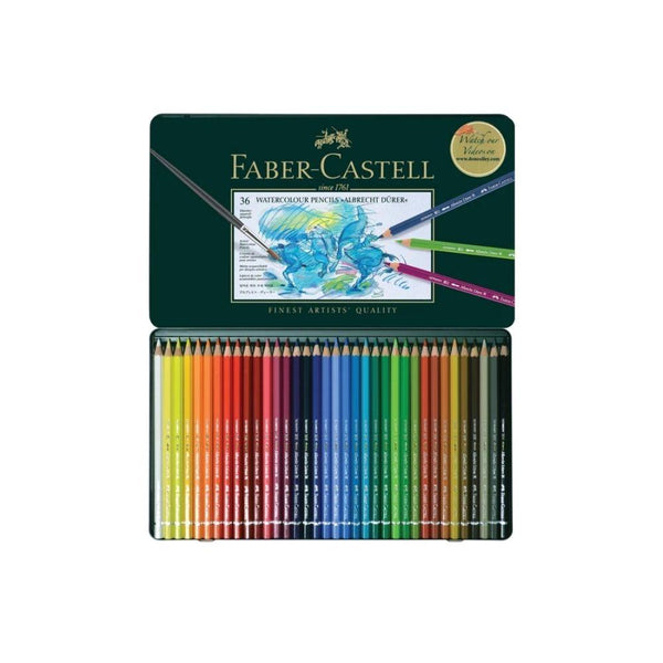 أقلام ألوان مائية من ألبريشت دورر للفنانين  علبة 36 فابير كاستل FABER CASTELL Albrecht Dürer Artists Watercolor Pencils - Tin of 36
