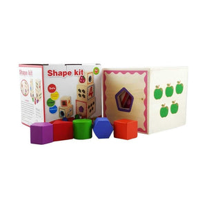 مكعبات اشكال هندسية خشبي shape kit Wooden geometric shapes cubes