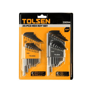 مجموعة مفكات سداسية تولسن TOLSEN INCH & METRIC HEX KEY SET 36PCS 20094