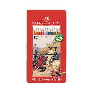 الوان خشبية كلاسك في علبة حديد فايبر كاستل FABER CASTELL Color pencils hexagonal tin