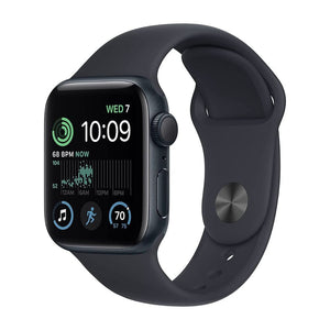 SE ابل واتش  Apple Watch SE (2nd Gen) [GPS + Cellular 40mm] Smart Watch w/Midnight Aluminum Case & Midnight Sport Band - M/L. Fitness & Sleep Tracker, Crash Detection, Heart Rate Monitor, Water Resistant