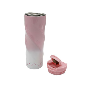 حافظة مياه حلزوني الشكل وردي Spiral-shaped pink thermos kabi