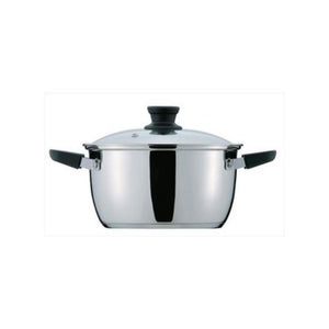 A bowl of stainless steel with Pearl Stainless Pot with Glass Lid