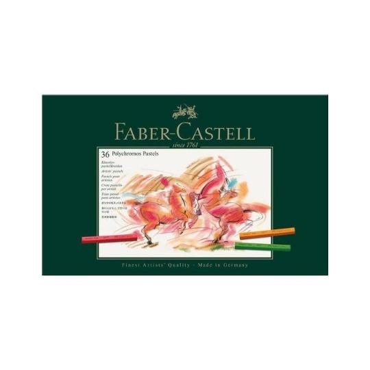 ألوان الباستيل طباشير من بوليكروموس للفنانين علبة 36 فايبر كاسيل FABER CASTELL Polychromos Artists Pastel Crayons Tin of 36