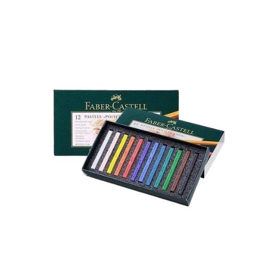 طباشير باستيل الملون من بوليكروموس للفنانين علبة 12 فابير كاستل FABER CASTELL Polychromos Artists Pastel Crayons Box of 12