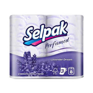 سيلباك مناديل معطرة 8 روله 3 طبقة Selpak Toilet Roll Perfumed Lavender