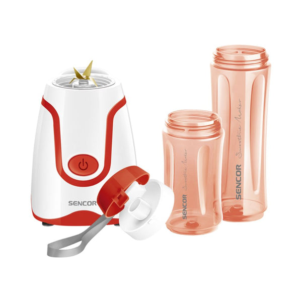 خلاط احمر سعة 0.6 لتر 500 واط مع قدح 300 مل سنكور Red blender, 0.6L 500W with 300ml beaker Sencor SBL 2214RD