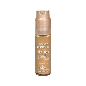 ريفلون سكين لايتس ديفيسينج تينت فاونديشن Revlon SkinLights Diffusing Tint Foundation, SPF 15, Nude 03, 1 Fluid Ounce (29.5 ml)