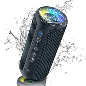 مكبر صوت لاسلكي محمول Bluetooth Speakers, Ortizan 40W Loud Stereo Portable Wireless Speaker, IPX7 Waterproof Shower Speakers with Deep Bass/LED Light/30H Battery/TF Card/AUX, True Wireless Stereo Speaker for Indoor&Outdoor