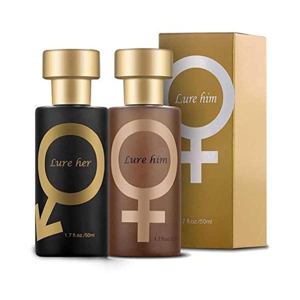 عطر فيونيل FIONEL 2 pcs Lure Her Perfume for Men - Golden Lure Pheromone Perfume,Lure Her Perfume Pheromones for Men,Pheromone Cologne for Men Attract Women(for Him & Her)