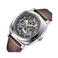 ساعات بينيار الاتوماتيكية للرجال Benyar Automatic Watches for Men | Skeleton Mechanical Leather Strap Mens Watch | 45mm Dial | 30M Waterproof | Men's Stylish Gift