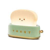 مصباح محمصة قابل لإعادة الشحن QANYI toaster lamp, Rechargeable with Smile Face Toast Bread Cute toaster Shape room decor Small Night Light for Bedroom, Bedside, Living room, Dining, desk decorations, Gift