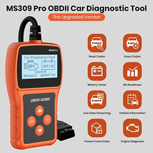 أداة فحص تشخيص السيارات لفحص المحرك Acum MS309 Pro Auto OBD2 Scanner, Live Data & Battery Tester OBDII Engine Fault Code Reader Automotive Diagnostic Scan Tool to Check Engine & Fix All 1996 and Newer Cars & Trucks - Upgrade Version