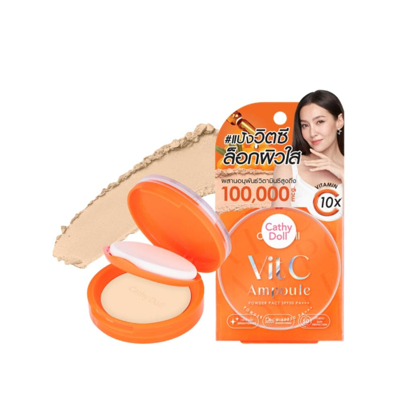 بودرة فيتامين سي المضغوطة بعامل حماية كاثي دول|Cathy Doll Vit C Ampoule Powder Pact SPF50 PA++