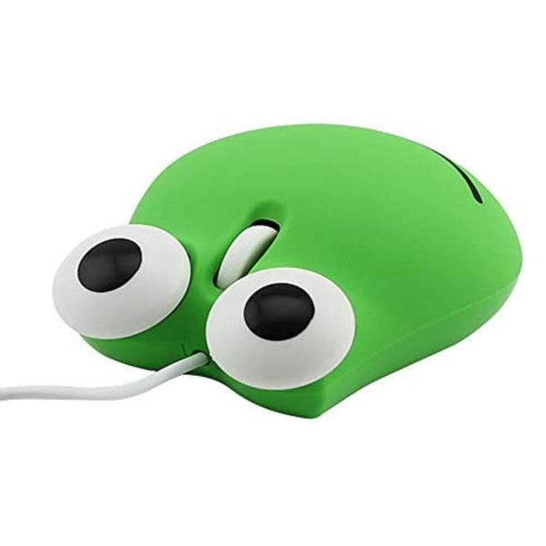 ماوس سلكي elec Space USB Wired Mouse, Small Computer Mouse Wired for Kids, Cute Animal Frog Shape Wired Computer Mouse, Corded Mouse with 1600DPI for Laptop, Chromebook, PC, Desktop, Mac, Notebook-Green