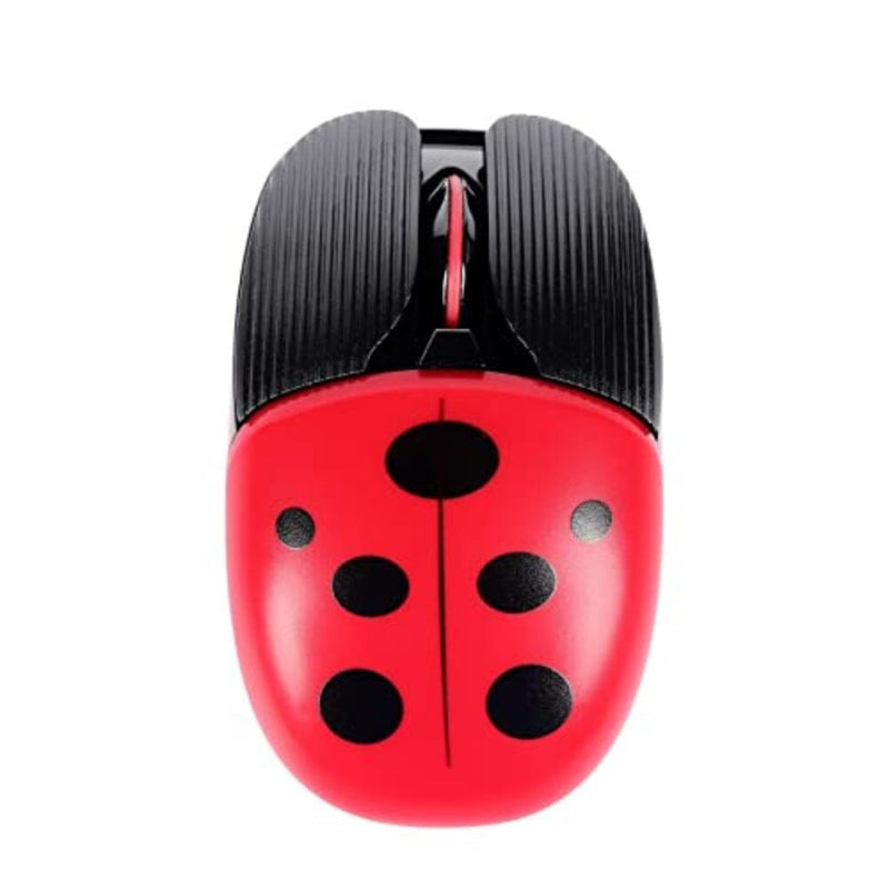 ماوس لاسلكي يعمل بالبلوتوث  CHUYI Wireless Bluetooth Mouse, Rechargeable Quiet Mouse Cute Ladybug Pattern Portable Travel Mute Mouse 1600 DPI Optical Silent Cordless Office Mice for Computer Laptop PC Gift (Red)