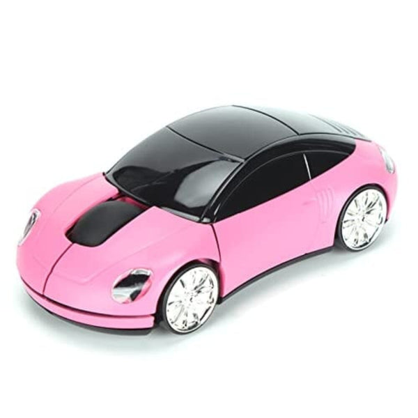  فأرة ألعاب لاسلكية على شكل سيارة رياضية ثلاثية الأبعاد ASHATA Wireless Mouse, 2.4GHz Cool 3D Sport Car Shape Wireless Gaming Mice with USB Receiver, Wireless Car Mouse for PC/Computer/Laptop(Pink)