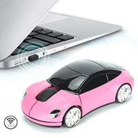 فأرة ألعاب لاسلكية على شكل سيارة رياضية ثلاثية الأبعاد ASHATA Wireless Mouse, 2.4GHz Cool 3D Sport Car Shape Wireless Gaming Mice with USB Receiver, Wireless Car Mouse for PC/Computer/Laptop(Pink)