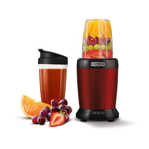خلاط نيترو أحمر مع 2 كوب 1000 واط سنكور Sencor 1000W Red Nutri Blender with 2 Cups SNB 4301RD