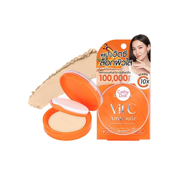 بودرة فيتامين سي المضغوطة بعامل حماية كاثي دول|Cathy Doll Vit C Ampoule Powder Pact SPF50 PA++