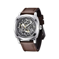 ساعات بينيار الاتوماتيكية للرجال Benyar Automatic Watches for Men | Skeleton Mechanical Leather Strap Mens Watch | 45mm Dial | 30M Waterproof | Men's Stylish Gift