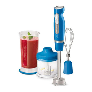خلاط يدوي أزرق 2 سرعة 6 شفرات مع محضرة طعام سنكور Sencor 2-Speed Blue Hand Blender with 6 Blades and Food Processor SHB 4462BL-EUE3