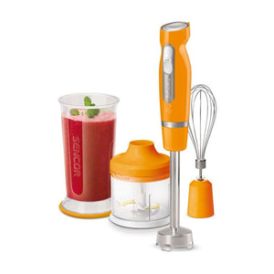 خلاط يدوي برتقالي 2 سرعة 6 شفرات مع محضرة طعام سنكور Sencor 2-Speed 6-Blade Orange Hand Blender with Food Processor SHB 4463OR-EUE3