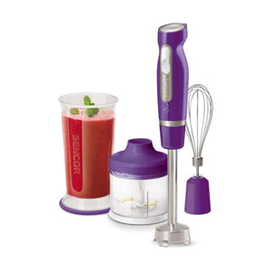 خلاط يدوي بنفسجي 2 سرعة 6 شفرات مع محضرة طعام سنكور Sencor 2-Speed 6-Blade Purple Hand Blender with Food Processor SHB 4465VT-EUE3