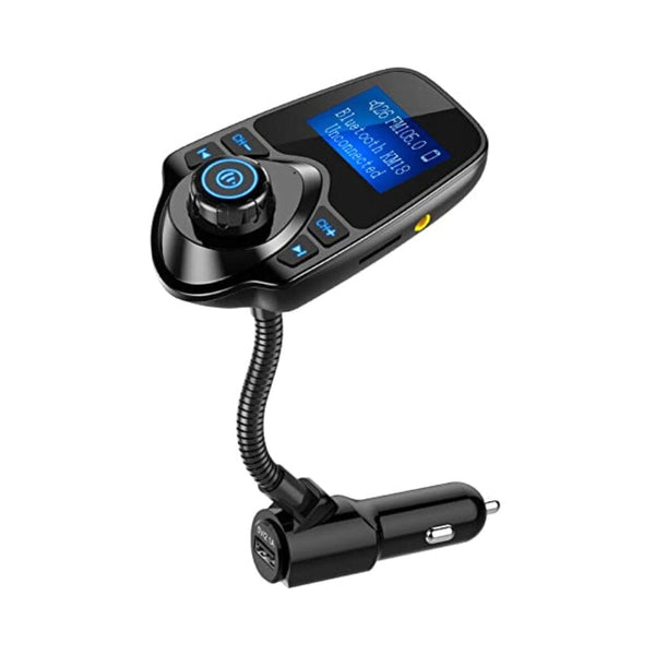 محول راديو اللاسلكي داخل السيارة يعمل بالبلوتوث Nulaxy Wireless in-Car Bluetooth FM Transmitter Radio Adapter Car Kit W 1.44 Inch Display Supports TF/SD Card and USB Car Charger for All Smartphones Audio Players-KM18