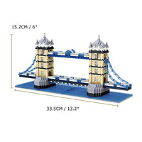 مجموعة مكعبات بناء جسر برج لندن TzFioy London Tower Bridge Building Blocks Set (1936Pcs) Famous World Architecture Educational Toys Micro Bricks for Kids Adults