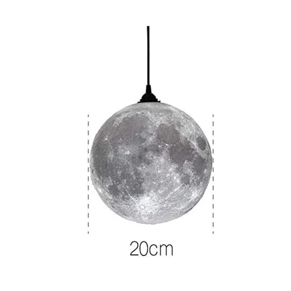 مصباح معلق على شكل قمر AECBUY Resin Moon Pendant Lamp Plug in Adjustable Cord, 3D Printing Hanging Ceiling Lighting Fixture, Pendant Light for Home, Office, Bars and Cafe, ddct210821B05