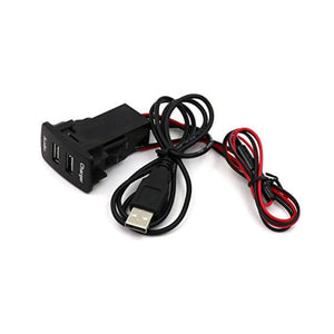 شاحن سيارة بمنفذ يو اس بي مزدوج مع منفذ شحن Dual Port USB Car Charger with Audio Socket USB Charging for Digital Cameras/Mobile Devices for Toyota