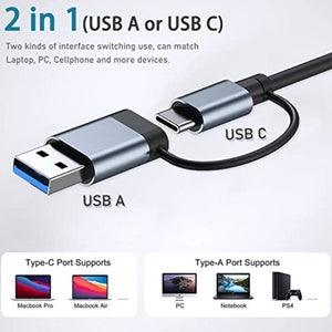 يو اس بي مع 7 منافذ USB Hub 3.0 with 7 Ports, VIENON Aluminium USB C to USB 3.0 Hub for MacBook, Mac Pro/Mini, iMac, Ps4, PS5, Surface Pro,Flash Drive, Samsung