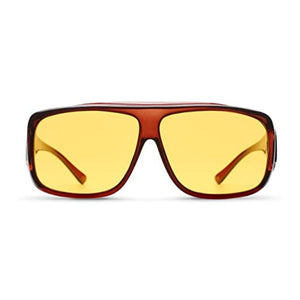 نظارات MediView Lite Glasses for Macular Degeneration, Glaucoma, Cataracts - Fit-Over Style, Yellow Lenses, Large Size