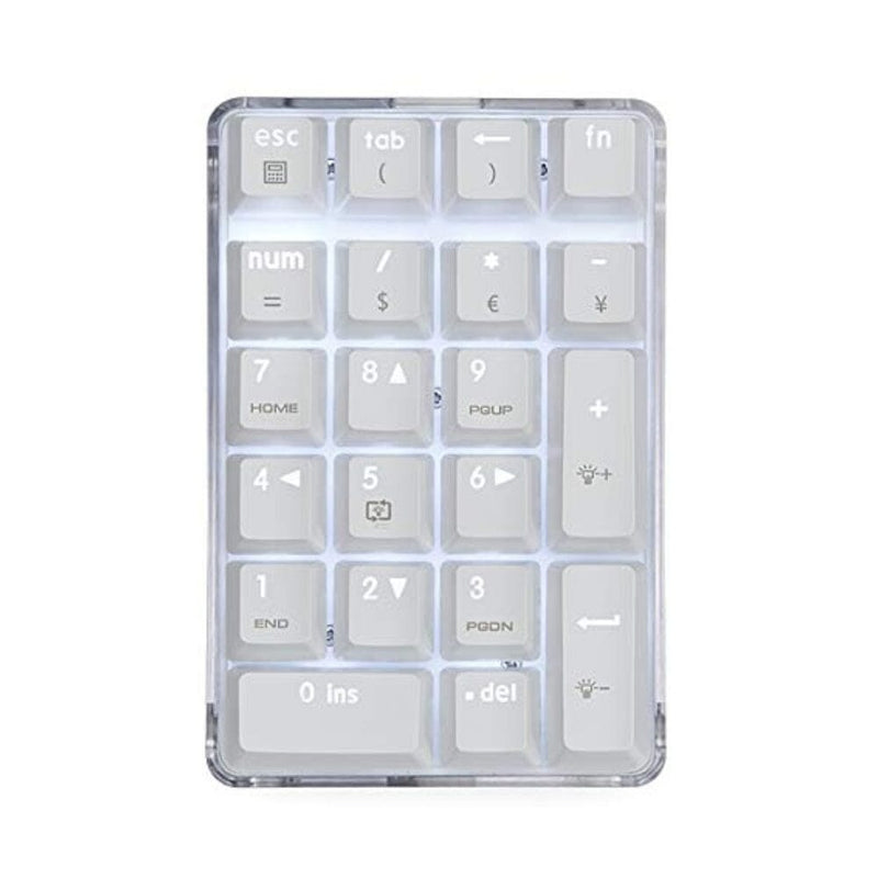 لوحة مفاتيح رقمية ميكانيكية  Mechanical Numeric Keypad GATERON Red Switch Wired Gaming Keypad Crystal Case White Backlit 21 Keys Mini Numpad Portable Keypad Extended Layout White Magicforce by Qisan