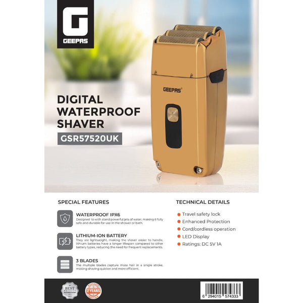 ماكينة حلاقة رقمية مقاومة للماء جيباس Geepas Digital Waterproof Shaver