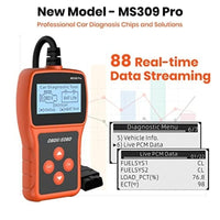 أداة فحص تشخيص السيارات لفحص المحرك Acum MS309 Pro Auto OBD2 Scanner, Live Data & Battery Tester OBDII Engine Fault Code Reader Automotive Diagnostic Scan Tool to Check Engine & Fix All 1996 and Newer Cars & Trucks - Upgrade Version